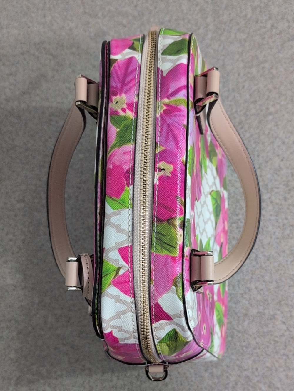 Kate Spade Bayard Place Little Babe Floral Bag Satchel Purse, Pink Flowers - Picture 7 of 16